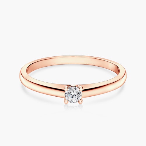 Pierścionek zaręczynowy SAVICKI: różowe złoto, diament